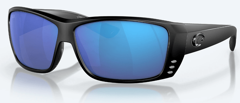 Costa Del Mar Men's Cat Cay Sunglasses - Blackout with Blue Mirror Polarized Glass Lens