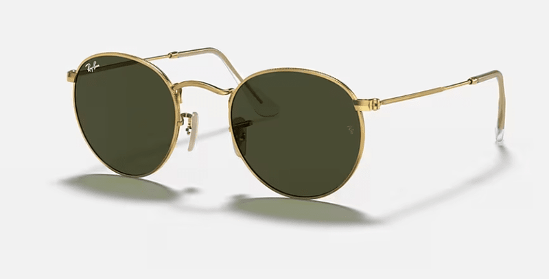 Ray Ban Round Metal Sunglasses Arista with G-15 Green Lenses