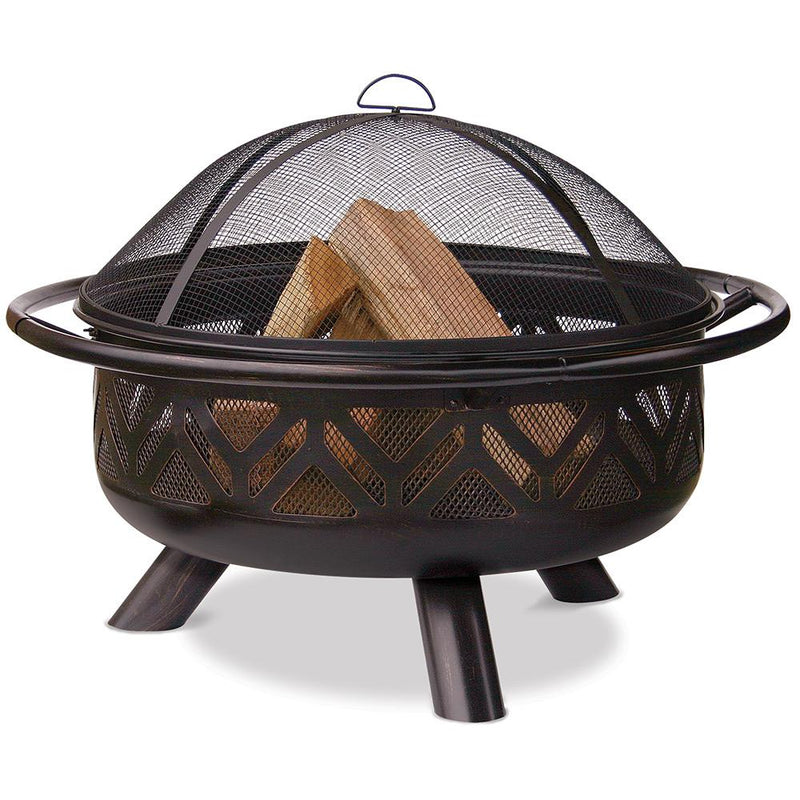 Endless Summer 30" Geometric Oil Rubbed Wood Burning Fire Pit