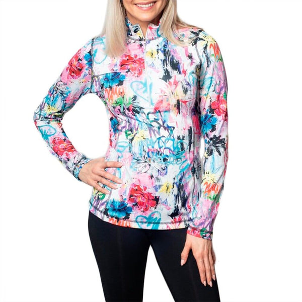 Sno Skins Women's Microfiber Print 1/4 Zip