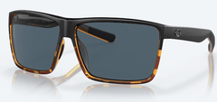 Costa Del Mar Men's Rincon Sunglasses- Matte Black Shiny Tortoise with Gray Polarized Polycarbonate Lens