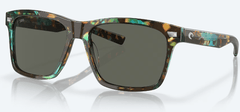 Costa Del Mar Men's Aransas Sunglasses - Shiny Ocean Tortoise with Gray Polarized Glass Lens