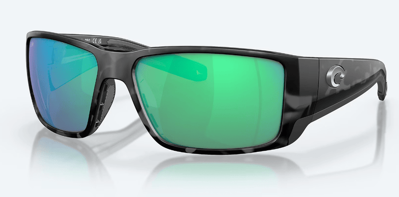 Costa Del Mar Men's Blackfin Pro Sunglasses - Tiger Shark with Green Mirror Polarized Glass Lens
