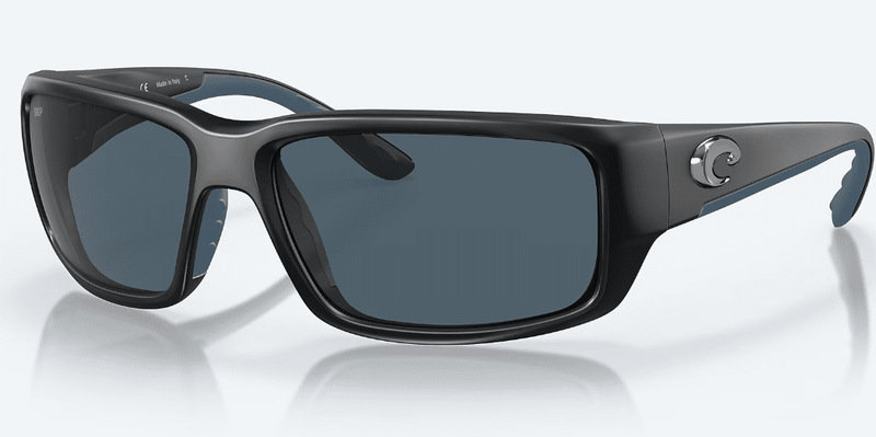 Costa Del Mar Men's Fantail Sunglasses - Matte Black with Gray Polarized Polycarbonate Lens