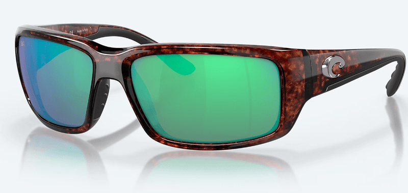 Costa Del Mar Men's Fantail Sunglasses - Tortoise with Green Mirror Polarized Glass Lens