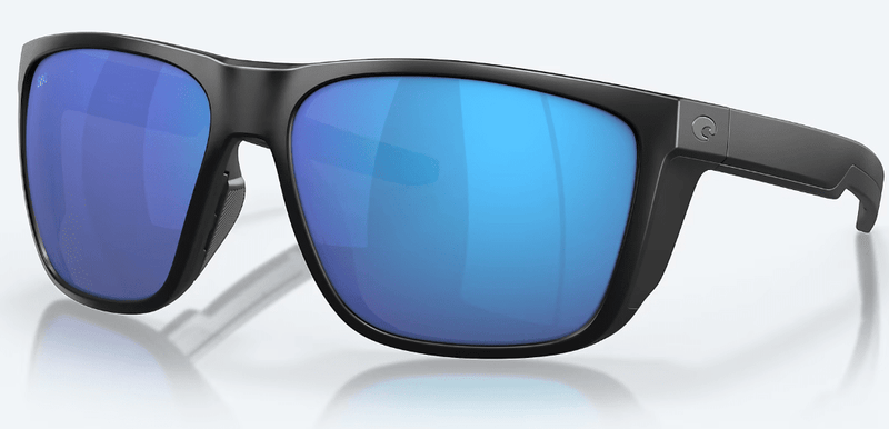 Costa Del Mar Men's Ferg XL Sunglasses - Matte Black with Blue Mirror Polarized Glass Lens