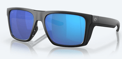 Costa Del Mar Men's Lido Sunglasses - Matte Black with Blue Mirror Polarized Glass Lens