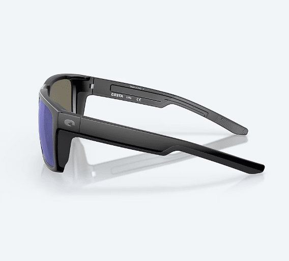 Costa Del Mar Men's Lido Sunglasses - Matte Black with Blue Mirror Polarized Glass Lens