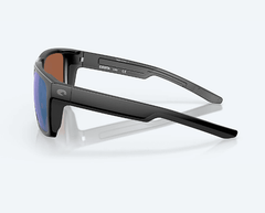 Costa Del Mar Men's Lido Sunglasses - Matte Black with Green Mirror Polarized Glass Lens