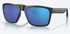 Costa Del Mar Men's Paunch XL Sunglasses - Matte Black with Blue Mirror Polarized Glass Lens