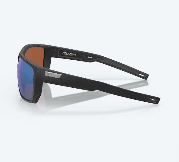 Costa Del Mar Men's Santiago Sunglasses - Net Black with Green Mirror Polarized Glass Lens