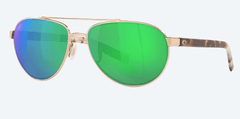 Costa Del Mar Women's Fernandina Sunglasses - Brushed Gold with Green Mirror Polarized Polycarbonate Lens