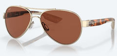 Costa Del Mar Women's Loreto Sunglasses -  Rose Gold with Copper Polarized Polycarbonate Lens