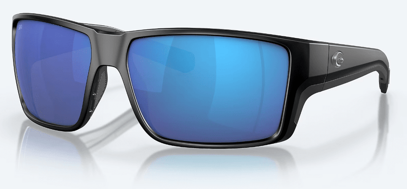 Costa Del Mar Men's Reefton Pro Sunglasses - Matte Black with Blue Mirror Polarized Glass Lens