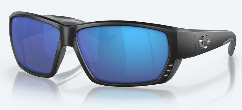 Costa Del Mar Men's Tuna Alley Sunglasses - Matte Black with Blue Mirror Polarized Glass Lens