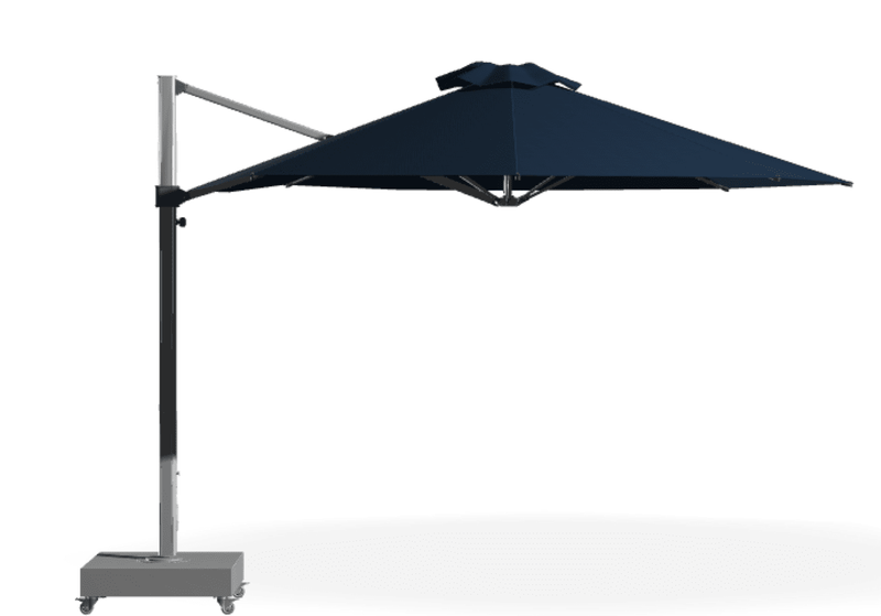 Frankford 13' Aurora Fiberglass Cantilever Umbrella with Heavy Duty Wheeled Base