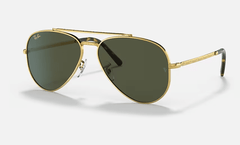 Ray Ban New Aviator Sunglasses Legend Gold with Green Lenses