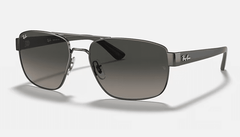 Ray Ban RB3663 Sunglasses Polished Gunmetal with Grey Gradient Lenses