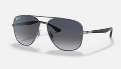 Ray Ban RB3683 Sunglasses Sunglasses Gunmetal with Blue Gradient Polarized Lenses