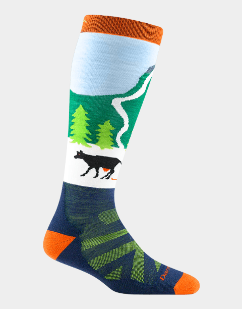 Darn Tough Kids' Pow Cow Over-the-Calf Midweight Ski & Snowboard Socks