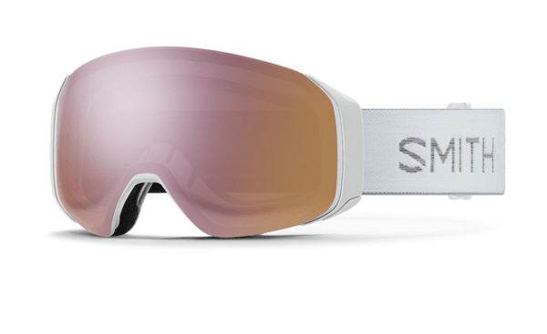 Smith 4D Mag S Goggles White Chunk Knit with ChromaPop Everyday Rose Gold Mirror Lens