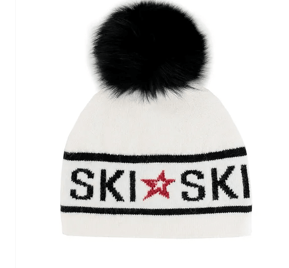 Mitchie's Matchings Women's "Ski" Beanie with Fox Pom