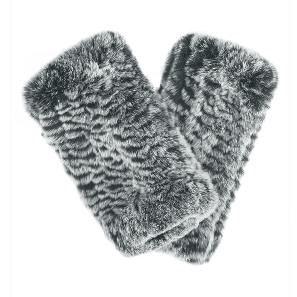 Mitchie's Matchings Women's Knit Rex Rabbit Fur Hand Warmer