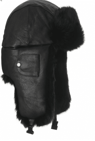 Mad Bomber Leather Bomber with Black Fur