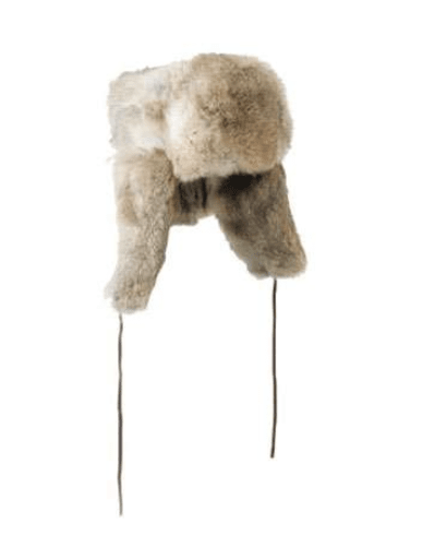 Mad Bomber Trooper Hat Grey Rabbit Fur