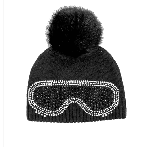 Mitchie's Matchings Women's Knit Beanie with Ski Goggles