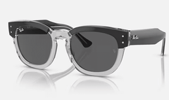 Ray Ban Mega Hawkeye Sunglasses Dark Grey on Transparent Grey with Grey Lenses
