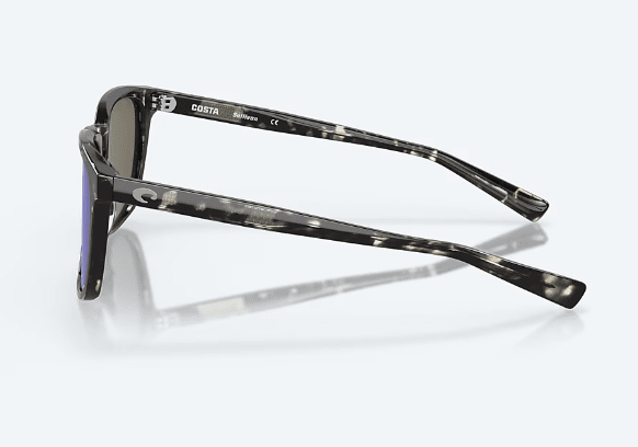 Costa Del Mar Men's Sullivan Sunglasses - Shiny Black Kelp with Blue Mirror Polarized Glass Lens