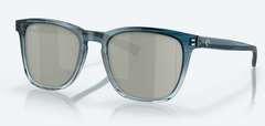 Costa Del Mar Men's Sullivan Sunglasses - Shiny Deep Teal Fade with Gray Silver Mirror Polarized Glass Lens