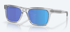 Costa Del Mar Men's Tybee Sunglasses - Shiny Light Gray Crystal with Blue Mirror Polarized Glass Lens