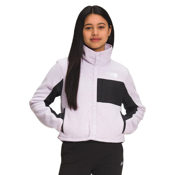 Women's North Face Denali 2 Gray & White Fleece Hooded Zipper