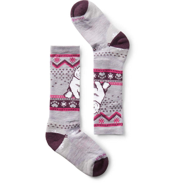 Smartwool Kids' Wintersport Full Cushion Polar Bear Pattern Over The Calf Socks